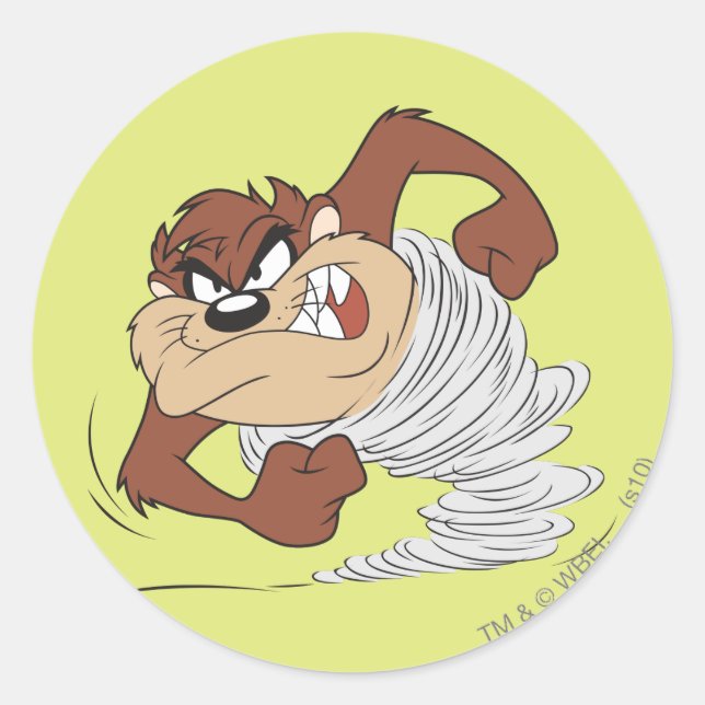 Adesivo Redondo TAZ™ girando rápido (Frente)