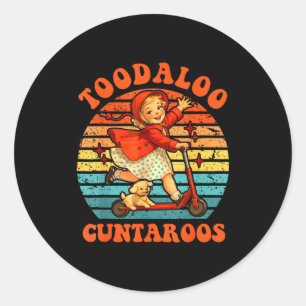 Adesivo Redondo Tchau tontos scooter engraçado garota atrevida