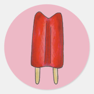 Adesivo Redondo Tcherry Red Twin Pop picsicle Ice Lolly Popsicles