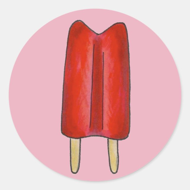 Adesivo Redondo Tcherry Red Twin Pop picsicle Ice Lolly Popsicles