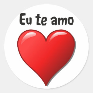 Adesivo Redondo Te amo do Eu - eu te amo no português