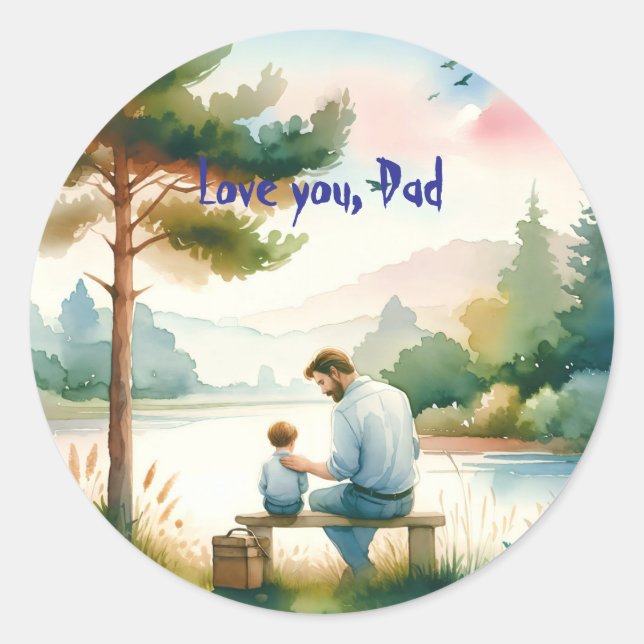 Adesivo Redondo Te amo, Pai (Frente)