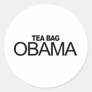 Adesivo Redondo Tea Bag Obama