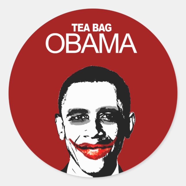 ADESIVO REDONDO TEA BAG OBAMA (Frente)