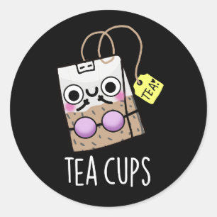 Adesivo Redondo Tea Cups Funny Bra Puns Dardos BG