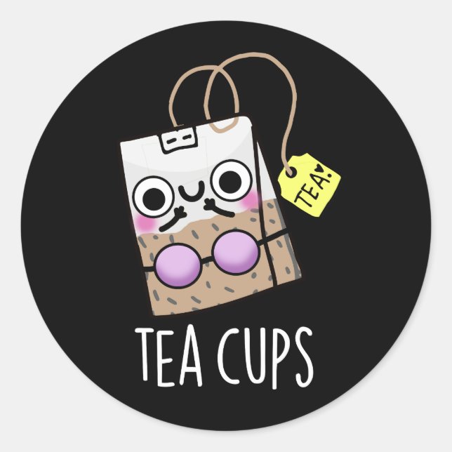 Adesivo Redondo Tea Cups Funny Bra Puns Dardos BG (Frente)