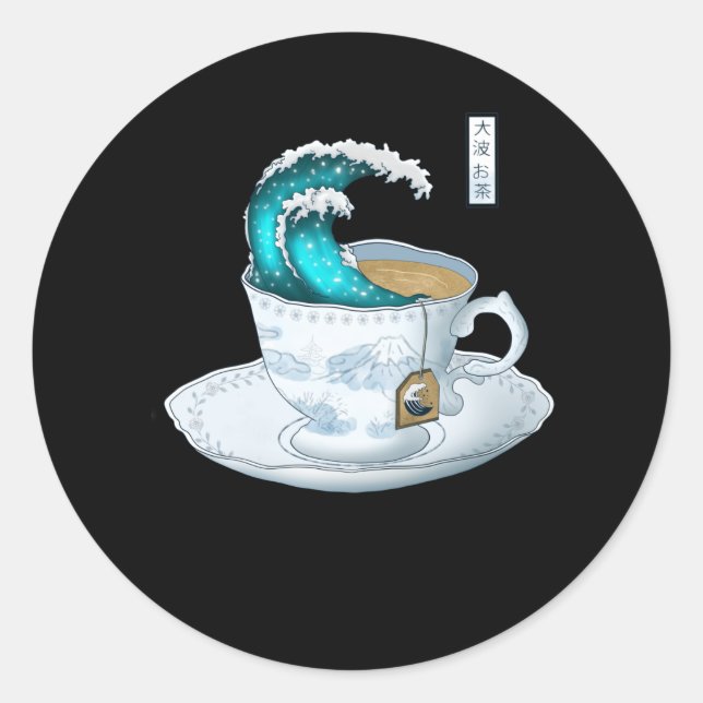 Adesivo Redondo Tea Excelente Wave Off Kanagawa (Frente)