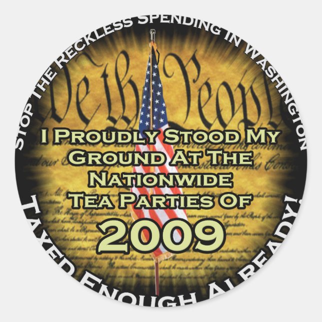 Adesivo Redondo Tea party 2009 (Frente)