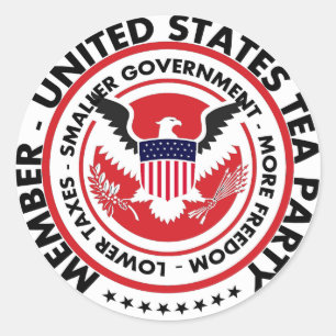 Adesivo Redondo Tea party dos Estados Unidos