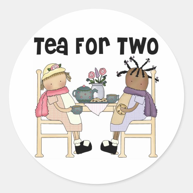 Adesivo Redondo Tea Party for Two (Frente)