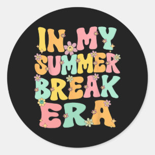 Adesivo Redondo Teac de Break Retro Groovy Summer Break Era