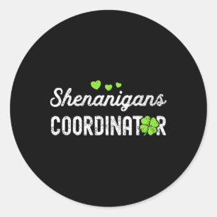 Adesivo Redondo Teac do Dia de São Patrício Feliz Coordenador Shen