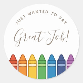 Adesivo Redondo Teacher Appreciation Rainbow Crayon 
