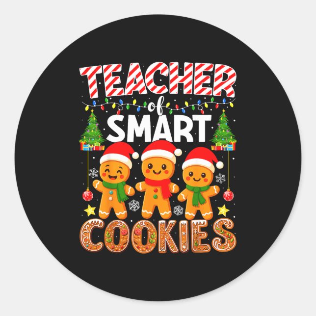 Adesivo Redondo Teacher Of Smart Cookies Funny Gingerbread Teacher (Frente)