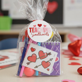 Adesivo Redondo Teaching Sweethearts Teacher Valentine Sticker