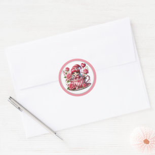 Adesivo Redondo Teacup Cutie Sticker