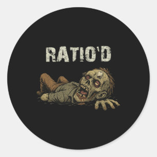 Adesivo Redondo Teag Meme engraçado de zumbi Npc Ratioed Gamer H