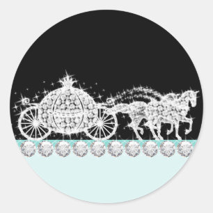 Adesivo Redondo Teal Blue Princess Stickers