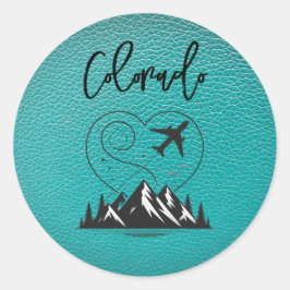Adesivo Redondo Teal Colorado Passport