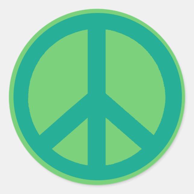 Adesivo Redondo Teal Green Peace Sign Products (Frente)