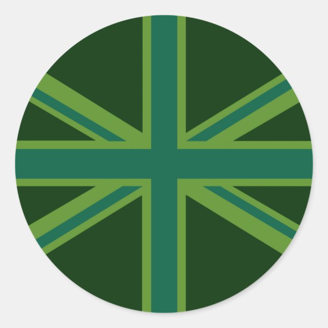 Adesivo Redondo Teal Green Union Jack Decor (Frente)