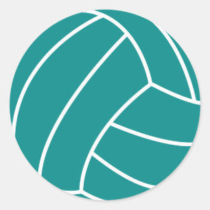 Adesivo Redondo Teal Green Voleibol