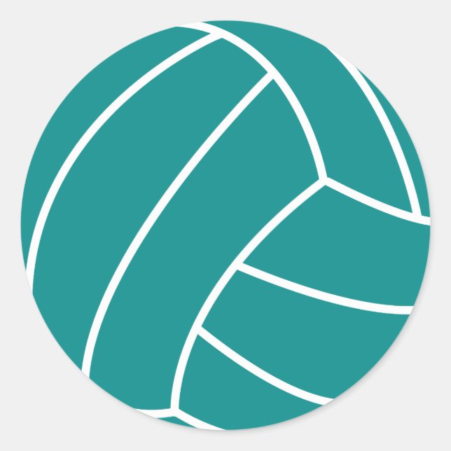 Adesivo Redondo Teal Green Voleibol (Frente)