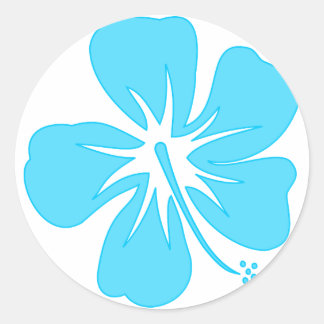 Adesivo Redondo Teal Hibiscus