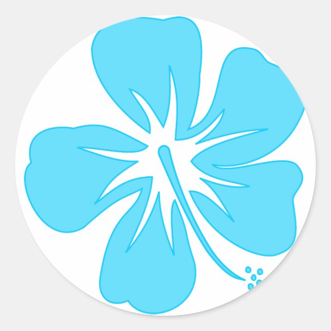 Adesivo Redondo Teal Hibiscus (Frente)