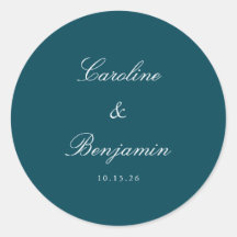 Teal Personalizado De Casamento Elegante De Script