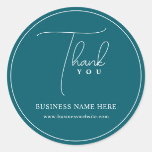 Adesivo Redondo Teal Professional Obrigado Evento Comercial