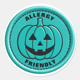 Adesivo Redondo Teal Pumpkin Allergy Friendly Non Food Treat Alert