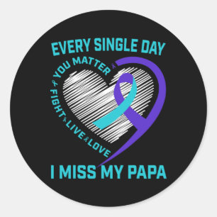 Adesivo Redondo Teal Purple Ribbon Você Problema Papa Suicídio Awa