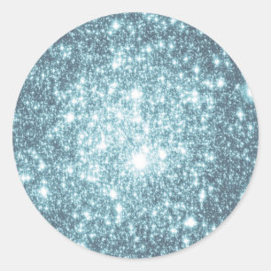 Adesivo Redondo Teal Stars