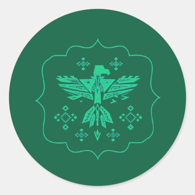 Adesivo Redondo Teal Tribal Eagle (Frente)