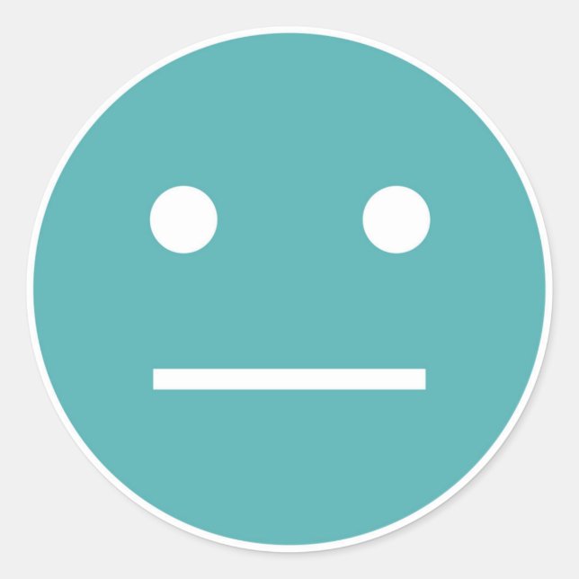 Adesivo Redondo Teal vazio face emoji (Frente)