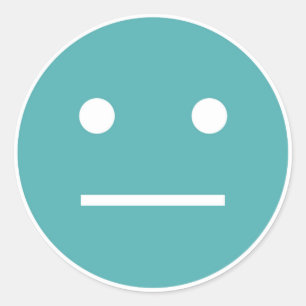 Adesivo Redondo Teal vazio face emoji