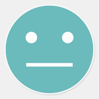 Adesivo Redondo Teal vazio face emoji
