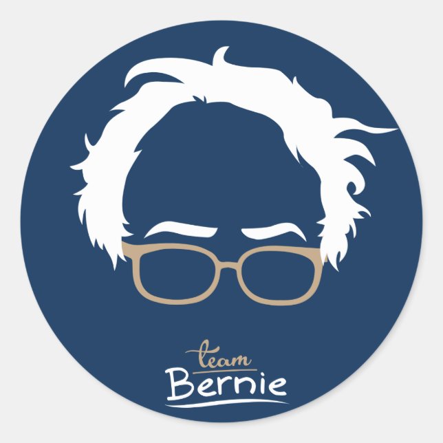 Adesivo Redondo Team Bernie - Bernie Sanders para o Presidente 201 (Frente)