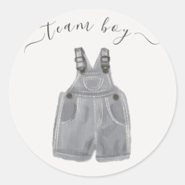 Adesivo Redondo Team Boy Ele ou Ela Revela Gênero