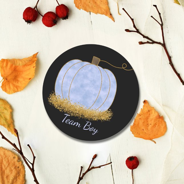 Adesivo Redondo Team Boy Pumpkin Gênero Voto do Partido Revelação (Criador carregado)