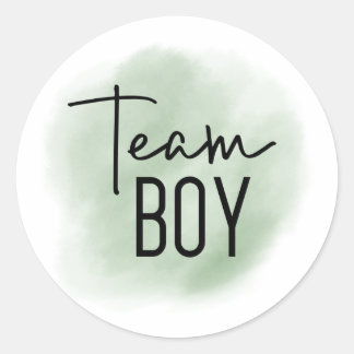 Adesivo Redondo Team Boy Sage Green Gender Reveker
