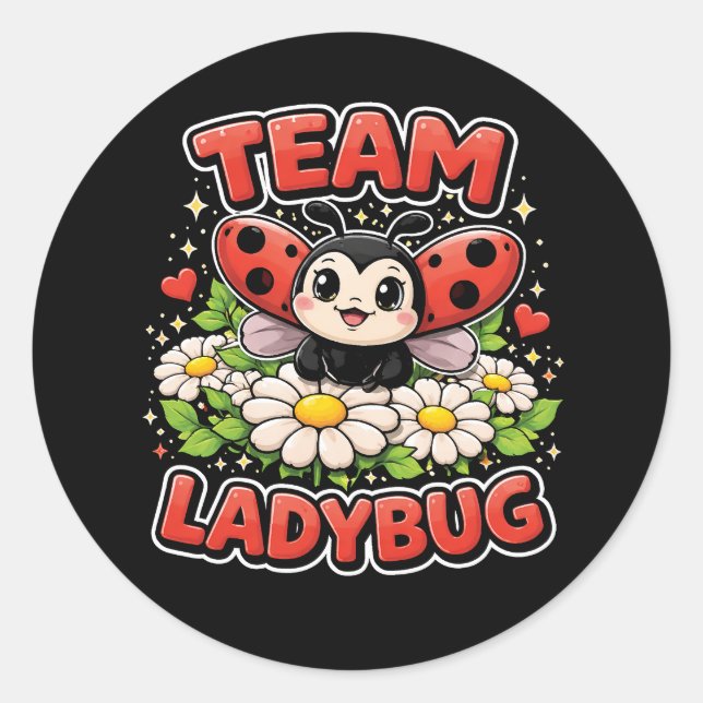 Adesivo Redondo Team Ladybug (Frente)