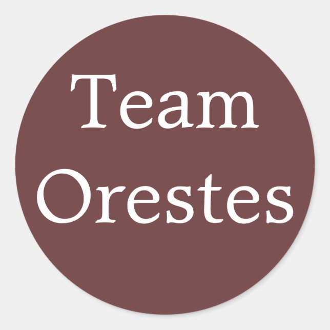 Adesivo Redondo Team Orestes - Herói grego (Frente)