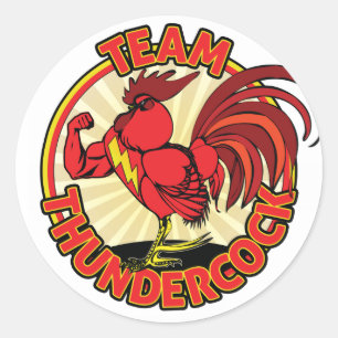 Adesivo Redondo Team Thundercock Sticker