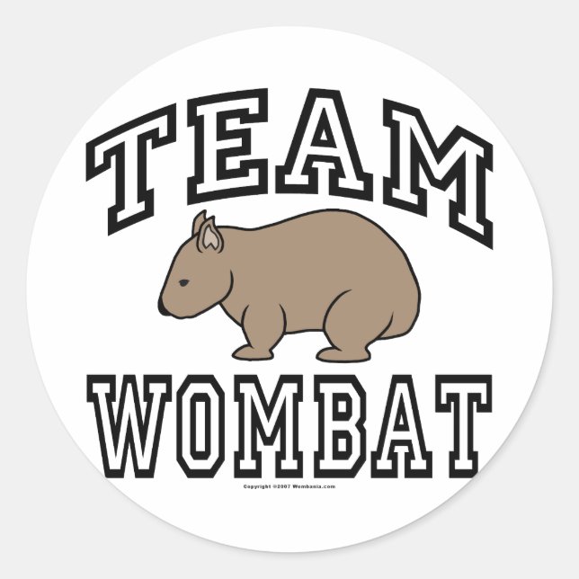 Adesivo Redondo Team Wombat (Frente)