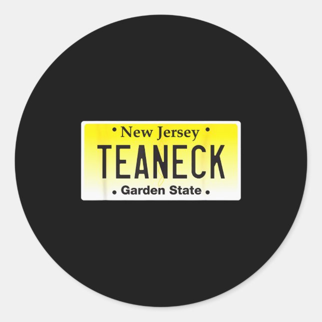 Adesivo Redondo Teaneck New Jersey Hometown Nj License Plate Graph (Frente)