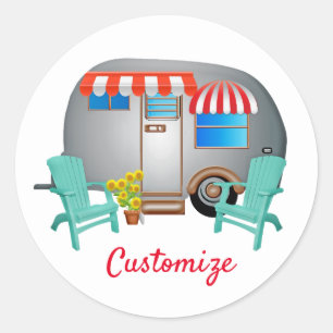 Adesivo Redondo Teardrop Caravan Camper Thunder_Cove