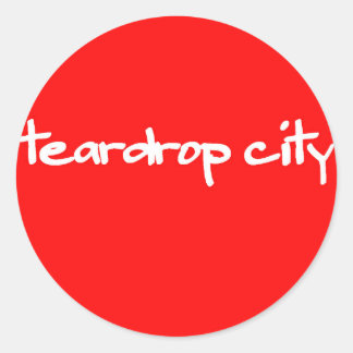 Adesivo Redondo teardrop city SKATEBOARD ロゴステッカー