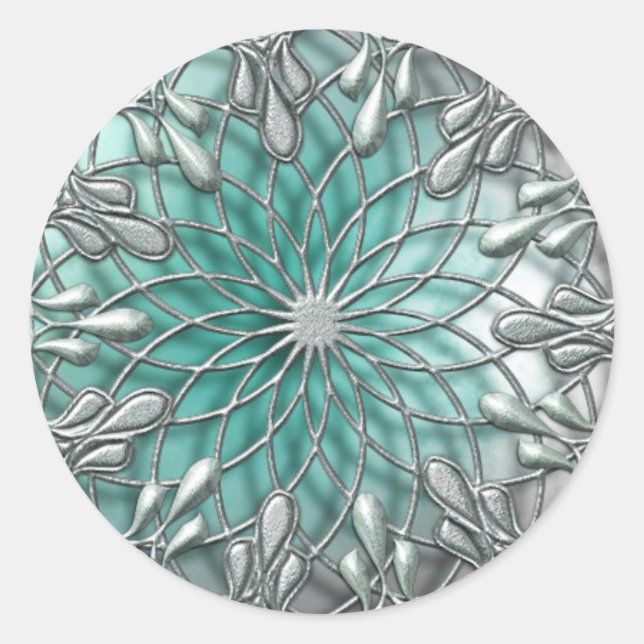 Adesivo Redondo Teardrop Jeweled Silver/Teto Sticker (Frente)